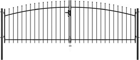 vidaXL Πύλες φράχτη WOERDEN 400 x 150 cm Ατσάλι Γκρι Κλειδώσιμο