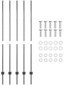 vidaXL Πό posts φράχτη 10 pcs Γκρι 160 cm Ατσάλι