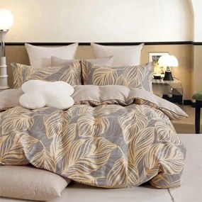 Beauty Home Σετ σεντόνια υπέρδιπλα με λάστιχο Art 12607 Andre 165x200+30 Γκρι,Κίτρινο