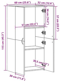 ΑΡΧΕΙΟΘΗΚΗ ΓΚΡΙ SONOMA 60X32X115 ΕΚ. ΑΠΟ ΕΠΕΞΕΡΓΑΣΜΕΝΟ ΞΥΛΟ 840777