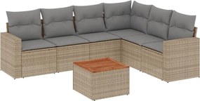 vidaXL Patio Sofa Set 6-θέσια Μικτό μπεζ και γκρι