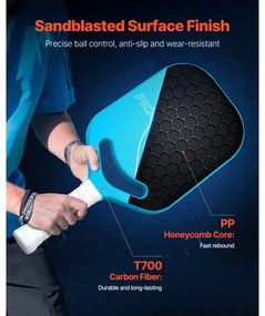 VEVOR Pro Carbon Fiber Pickleball Paddle with Aero Throat Honeycomb Core Racket