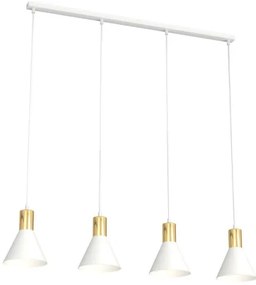 Κρεμαστό Φωτιστικό Οροφής 4xE27 90cm Rosa Emibig -1389/4-Λευκό-Χρυσό 1389/4