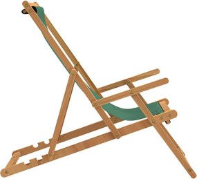 vidaXL Πτυσσόμενη καρέκλα από μασίφ ξύλο teak πράσινο