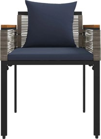 vidaXL Σετ Εξωτερικών Επίπλων Γκρι και Navy Blue συνθετικό ρατάν