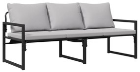 vidaXL Σετ Καναπέ Κήπου 6 pcs Μαύρο 61 x 72.5 x 71 εκ Ατσάλι