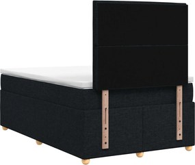 vidaXL Κρεβάτι box spring με στρώμα Μαύρο 120 x 190 cm Ύφασμα