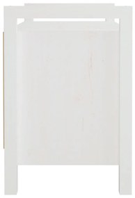 vidaXL Παγκάκι Χολ Λευκό 80x40x60 εκ. από Μασίφ Ξύλο Πεύκου