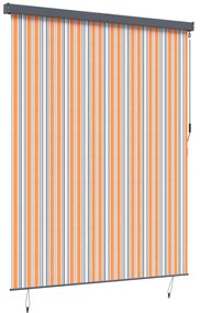 vidaXL Εξωτερικό ρολό Striped Κίτρινο και μπλε 220 x 250 cm ύφασμα