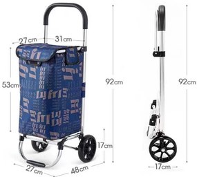 Υφασμάτινο καρότσι λαϊκής - ZZ602 - 981294 - Black