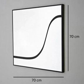 Stewehome Καθρέφτης με Μαύρο Πλαίσιο και Καμπύλη Σχέδιο 70x70 cm