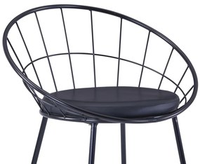 vidaXL Καρέκλες Τραπεζαρίας 4 τεμ. Μαύρες Ατσάλι/Καθίσματα Δερματίνης