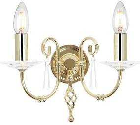 Απλίκα Φωτιστικό Τοίχου 2xE14 Κρύσταλλο Κ9 Aegean Elstead Lighting-AG2-POL-BRASS-Ορείχαλκος AG2-POL-BRASS