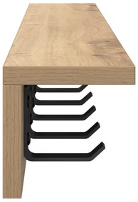 vidaXL Τοίχου Κρεμάστρα με ράφι artisan δρυς 80 x 10.5 x 10.5 εκ