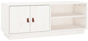 vidaXL Έπιπλο Τηλεόρασης Λευκό 105x34x40 εκ. από Μασίφ Ξύλο Πεύκου