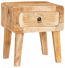 vidaXL Τραπέζια άκρης με πόρτα Καφέ 40 x 32 x 46 εκ Μασίφ ξύλο μάνγκο