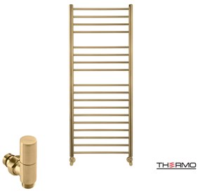 Thermo BELLAVIA Θερμαινόμενη πετσετοκρεμάστρα από ανοξείδωτο χάλυβα με υδραυλική λειτουργία 120x50cm Brushed Brass Gold PVD