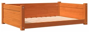 vidaXL Κρεβάτι Σκύλου Καφέ Κεριού 95,5x65,5x28 εκ. Μασίφ Ξύλο Πεύκου