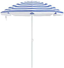 vidaXL Ομπρέλα Κήπου 240 cm 170T πολυεστέρας Μπλε και άσπρο
