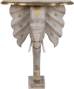Έπιπλο Εισόδου DKD Home Decor Λευκό Γκρι Χρυσό 80 x 30 x 96 cm Ελέφαντας