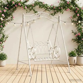 vidaXL Πάγκος Κούνια Ατσάλι 113 x 121,5 x 168 εκ. Αντίκες Λευκό