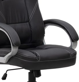 Καρέκλα γραφείου διευθυντική Robie Megapap από τεχνόδερμα χρώμα μαύρο 64x62x108/118εκ.