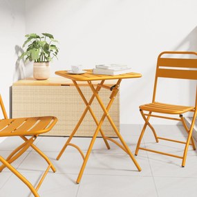 vidaXL Πτυσσόμενο Τραπέζι Κήπου  Μουσταρδί 55x55x73 εκ. Ατσάλι