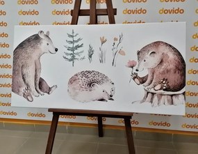 Εικόνα από ζώα που κάθονται στο δάσος - 100x50