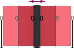 vidaXL Σκίαστρο Πλαϊνό Συρόμενο Κόκκινο 140 x 600 εκ.