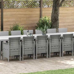 vidaXL Σέτ φαγητού για κήπο 17 pcs Ανοιχτό γκρι Rattan Polt