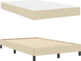 vidaXL Κρεβάτι με ελατήρια Κρεμ 120 x 200 cm ύφασμα