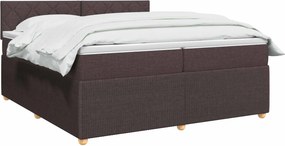 vidaXL Κρεβάτι box spring με στρώμα Σκούρο Καφέ 200 x 200 cm Ύφασμα