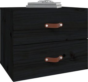 vidaXL Κομοδίνο Επιτοίχιο Μαύρα 50x36x40 εκ.