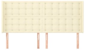 vidaXL Κεφαλάρι με Πτερύγια Κρεμ 183x16x118/128 εκ. Συνθετικό Δέρμα