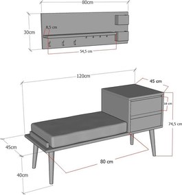 Hall Stand Hamra Walnut
Anthracite
Grey