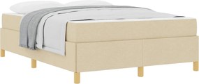 vidaXL Σκελετός Κρεβατιού με στρώμα Κρεμ 140 x 190 cm ύφασμα