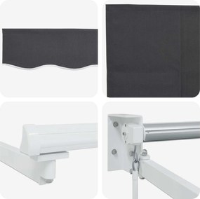 vidaXL Χειροκίνητη αναδιπλούμενη τέντα με LED Ανθρακί 4 x 3 μ