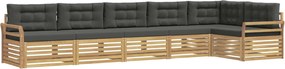 vidaXL Σειρά Καναπέ Εξωτερικού 6 pcs Άσπρο και Ανθρακί