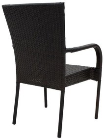 Πολυθρόνα Laura μέταλλο-pe rattan καφέ 58x58x90 εκ.