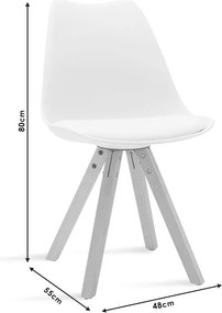 Καρέκλα Caron PP μαύρο-φυσικό πόδι 48x55x80 εκ.