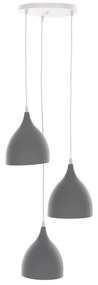 CEILING PENDANT LAMP  3-LIGHT GREY METAL Φ33x33-115Hcm. 33x33x115 εκ.