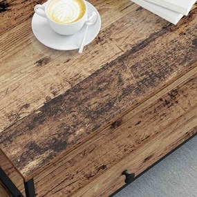 vidaXL Τραπεζάκι σαλονιού with Drawer Παλαιό ξύλο 100 x 51 x 45 cm
