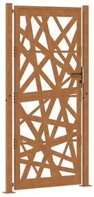 vidaXL Πύλη κήπου 105x205 cm από καιρικό χάλυβα Light Design