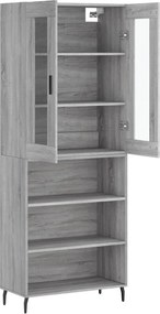 vidaXL Ντουλάπι Γκρι Sonoma 69,5 x 34 x 180 εκ. Επεξεργασμένο Ξύλο
