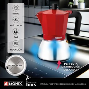Ιταλικη καφετιερα BRA INOX RED 9T Κόκκινο 470 ml