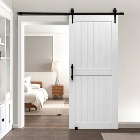 VEVOR Sliding Barn Door with Hardware Kit 914 x 2134mm MDF Panel PVC Surface
