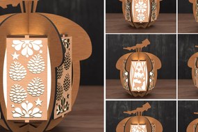 Σετ των 2 Intra απο ξύλο plywood 3mm-4mm πάχος φαναριού χριστουγεννιάτικο κουκουνάρι Δίασταση 30x20 cm INTRAFABR-109048557