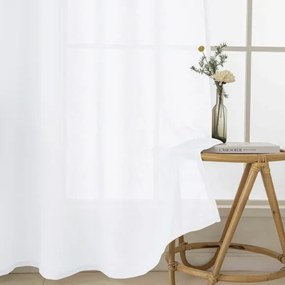 Beauty Home Κουρτίνα γάζα μονόχρωμη με 8 μεταλλικούς κρίκους Fit Art 8447 140x270 Λευκό