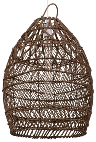 TAHITI 00711 Vintage Κρεμαστό Φωτιστικό Οροφής Μονόφωτο Καφέ Ξύλινο Bamboo Φ38 x Y50cm