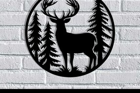 Intra απο ξύλο plywood  Χρώμα wenge 3mm-4mm πάχος - Deer Metal Art Wall Art Δίασταση 40x50 cm INTRAFABR-121900274